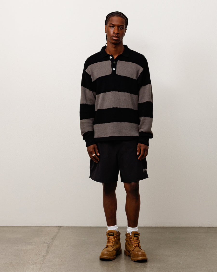 PIQUE KNIT STRIPE RUGBY