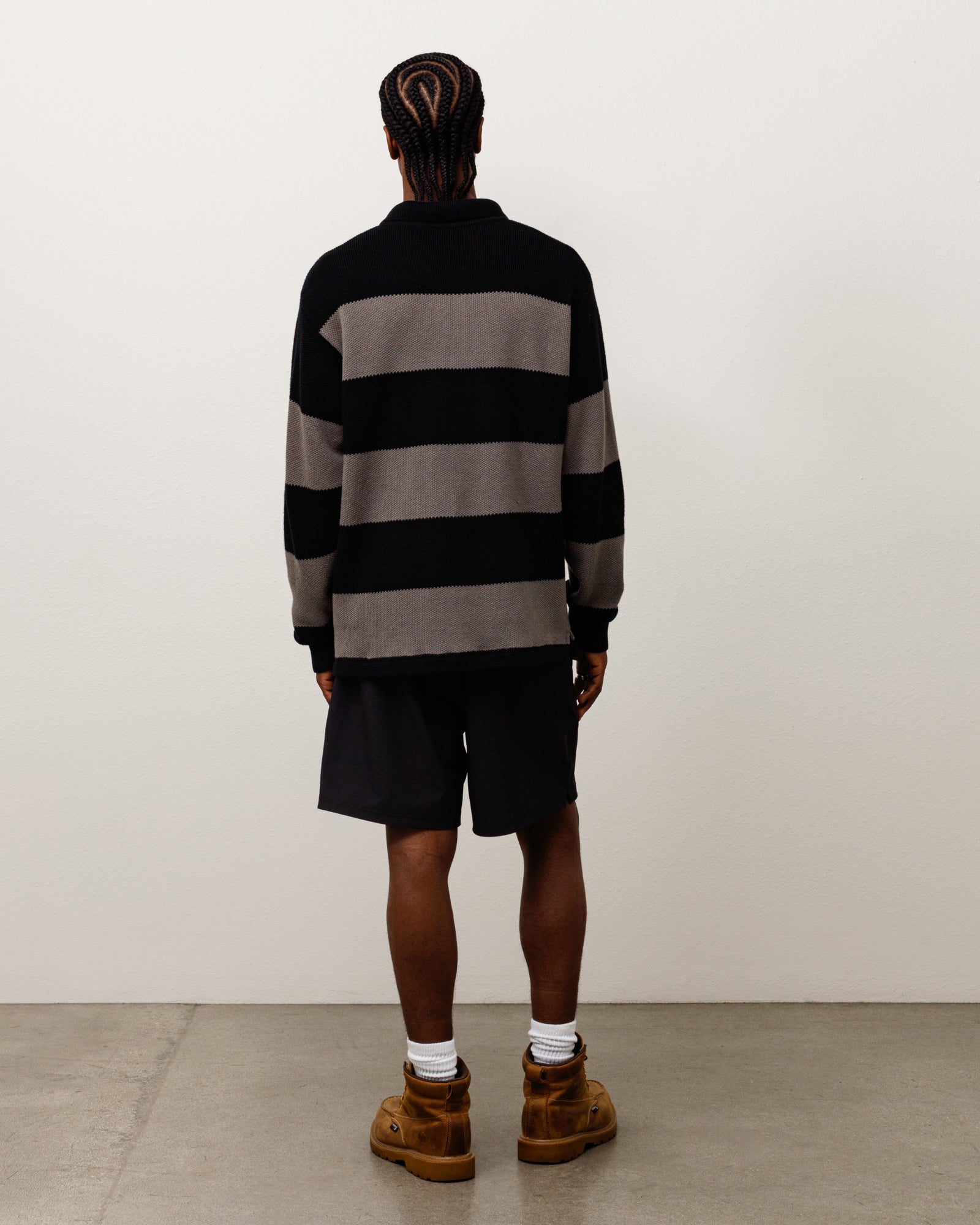 PIQUE KNIT STRIPE RUGBY